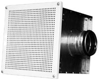 Воздухораспределитель панельный 1СППР-С 595*595; перфорированный; верхний подвод d 200 регулятор расхода воздуха.  Арктос