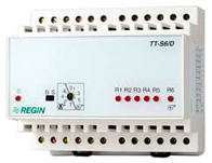 Дополнительный прибор ТТS6/D; шаговый регулятор темп. для ТТС; 24B; 6ВА; 6 ступ.; рел. вых; упр. 0-10В; DIN-рейка.  Regin