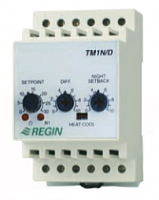 Термостат ТМ1N/D; комнатный электронный; 1-ступень; замыкающий контакт 16А/250В; диапазон 0...+30С; DIN-рейка; IP20.  Regin